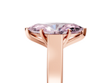 Rose gold Fancy Pink Marquise  Solitaire Engagement Ring with Four-Prong Setting and Tapered Band_8