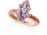 Rose gold Fancy Pink Marquise  Solitaire Engagement Ring with Scrollwork Band and Four-Prong Setting_117