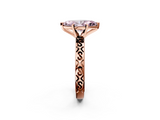 Rose gold Fancy Pink Marquise  Solitaire Engagement Ring with Scrollwork Band and Four-Prong Setting_118