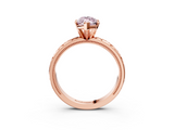 Rose gold Fancy Pink Marquise  Solitaire Engagement Ring with Scrollwork Band and Four-Prong Setting_119
