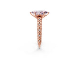 Rose gold Fancy Pink Marquise  Solitaire Floral Milgrain Engagement Ring_50