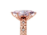 Rose gold Fancy Pink Marquise  Solitaire Floral Milgrain Engagement Ring_53
