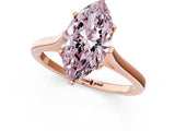 Rose gold Fancy Pink Marquise  Solitaire Heart Prong Engagement Ring with Tapered Band_57