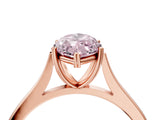 Rose gold Fancy Pink Marquise  Solitaire Heart Prong Engagement Ring with Tapered Band_60