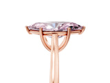 Rose gold Fancy Pink Marquise  Solitaire Heart Prong Engagement Ring with Tapered Band_61