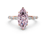 Rose gold Fancy Pink Marquise  Solitaire Marquise Side Stone Prong Setting Ring_44