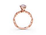 Rose gold Fancy Pink Marquise  Solitaire Milgrain Diamond Engagement Ring with Bezel and Marquise Band_132