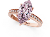 Rose gold Fancy Pink Marquise  Solitaire Pavé Band Prong Setting Ring_21