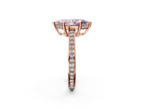 Rose gold Fancy Pink Marquise  Solitaire Pavé Band Prong Setting Ring_22