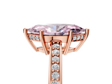Rose gold Fancy Pink Marquise  Solitaire Pavé Band Prong Setting Ring_25