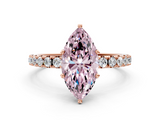 Rose gold Fancy Pink Marquise  Solitaire Pavé Band with Four-Prong Setting_144