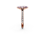 Rose gold Fancy Pink Marquise  Solitaire Pavé Band with Four-Prong Setting_146