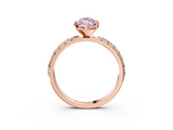 Rose gold Fancy Pink Marquise  Solitaire Pavé Band with Four-Prong Setting_147