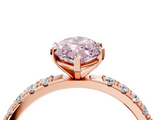 Rose gold Fancy Pink Marquise  Solitaire Pavé Band with Four-Prong Setting_148