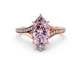Rose gold Fancy Pink Marquise  Solitaire Pavé Band with Four-Prong Setting_27
