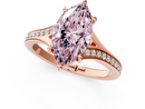 Rose gold Fancy Pink Marquise  Solitaire Pavé Band with Four-Prong Setting_28