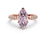 Rose gold Fancy Pink Marquise  Solitaire Pavé Diamond Engagement Ring with Four-Prong Setting_139