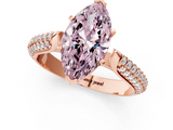 Rose gold Fancy Pink Marquise  Solitaire Pavé Diamond Engagement Ring with Four-Prong Setting_140