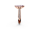Rose gold Fancy Pink Marquise  Solitaire Pavé Diamond Engagement Ring with Four-Prong Setting_141
