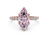 Rose gold Fancy Pink Marquise  Solitaire Pavé Diamond Engagement Ring with Four-Prong Setting_42