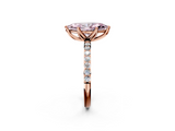 Rose gold Fancy Pink Marquise  Solitaire Pavé Diamond Engagement Ring with Four-Prong Setting_44