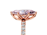Rose gold Fancy Pink Marquise  Solitaire Pavé Diamond Engagement Ring with Four-Prong Setting_47