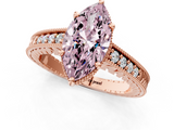 Rose gold Fancy Pink Marquise  Solitaire Pavé Diamond Milgrain Engagement Ring with Four-Prong Setting_4