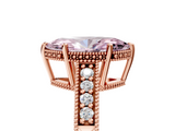 Rose gold Fancy Pink Marquise  Solitaire Pavé Diamond Milgrain Engagement Ring with Four-Prong Setting_8