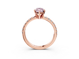 Rose gold Fancy Pink Marquise  Solitaire Pave Diamond Engagement Ring with Four-Prong Setting_362