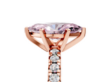 Rose gold Fancy Pink Marquise  Solitaire Pave Diamond Engagement Ring with Four-Prong Setting_364