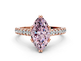 Rose gold Fancy Pink Marquise  Solitaire Pave Diamond Engagement Ring with Prong Setting_19
