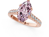 Rose gold Fancy Pink Marquise  Solitaire Pave Diamond Engagement Ring with Prong Setting_20