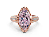 Rose gold Fancy Pink Marquise  Solitaire Pave Split Shank Ring with Four-Prong Setting_81