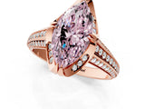 Rose gold Fancy Pink Marquise  Solitaire Pave Split Shank Ring with Four-Prong Setting_82