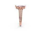 Rose gold Fancy Pink Marquise  Solitaire Pave Split Shank Ring with Four-Prong Setting_83