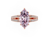 Rose gold Fancy Pink Marquise  Solitaire Split Shank Pavé Diamond Engagement Ring_355