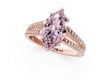 Rose gold Fancy Pink Marquise  Solitaire Split Shank Pavé Diamond Engagement Ring_356