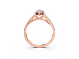 Rose gold Fancy Pink Marquise  Solitaire Split Shank Pavé Diamond Engagement Ring_358