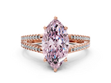 Rose gold Fancy Pink Marquise  Solitaire Split Shank Pavé Diamond Engagement Ring_361