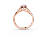 Rose gold Fancy Pink Marquise  Solitaire Split Shank Pavé Diamond Engagement Ring_364