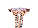 Rose gold Fancy Pink Marquise  Solitaire Split Shank Pavé Diamond Engagement Ring_366