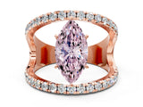 Rose gold Fancy Pink Marquise  Solitaire Split Shank Pave Diamond Ring_49