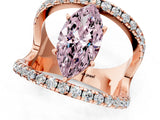 Rose gold Fancy Pink Marquise  Solitaire Split Shank Pave Diamond Ring_50