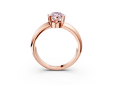 Rose gold Fancy Pink Marquise  Solitaire Tension Set Diamond Ring with Wide Band_23