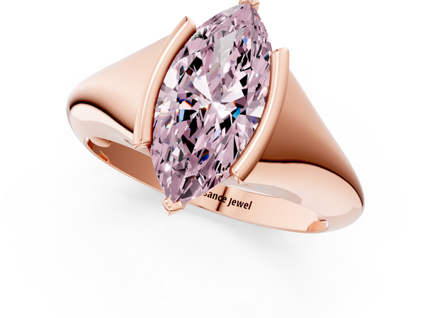 Rose gold Fancy Pink Marquise  Solitaire Tension Set Diamond Ring