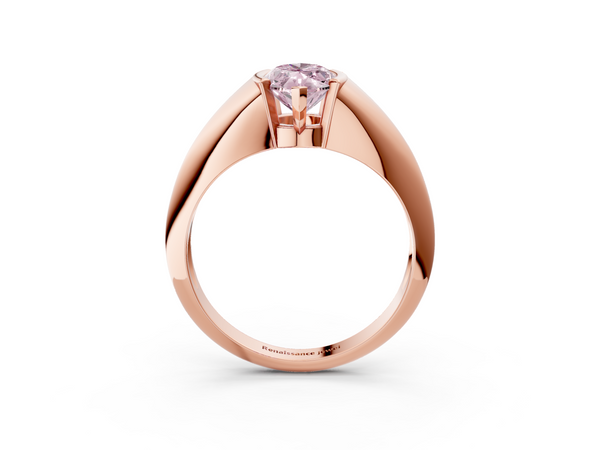 Rose gold Fancy Pink Marquise  Solitaire Tension Set Diamond Ring
