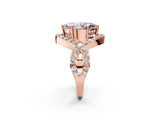 Rose gold Fancy Pink Marquise  Solitaire Twist Band Pavé Diamond Engagement Ring_34
