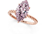 Rose gold Fancy Pink Marquise  Solitaire Twist Band Ring with Four-Prong Setting_69