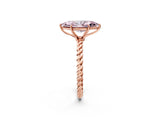 Rose gold Fancy Pink Marquise  Solitaire Twist Band Ring with Four-Prong Setting_70