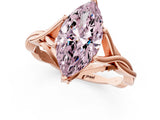 Rose gold Fancy Pink Marquise  Solitaire Twist Band Six-Prong Setting 1